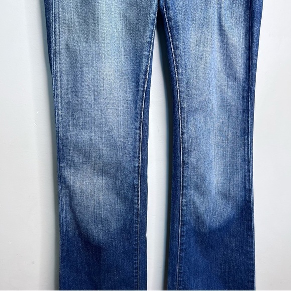 Paige Hollywood Hills Bootcut Jeans Low-Rise Stretch Medium Blue Wash Size 27 - Picture 3 of 16